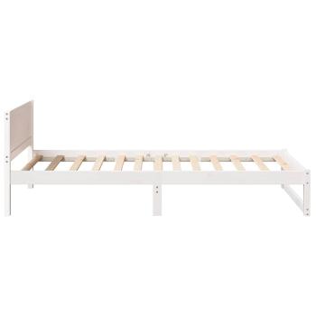 Bettgestell Weiß Holz 90 x 200 cm Minimalistisches Bettgestell