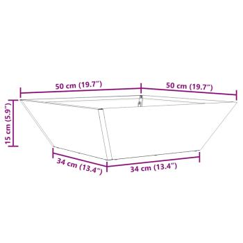 Metallpflanzkübel Edelstahl 50 x 50 x 15 cm Dekorative Intarsien
