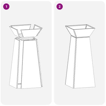 Kegelförmiger Pflanzenständer Weiß Kunststoff Groß