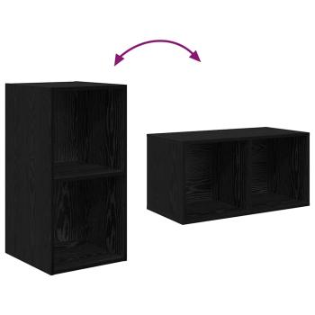 Wandmontierter TV-Schrank Schwarz Eiche 37x37x72 cm Engineering Holz