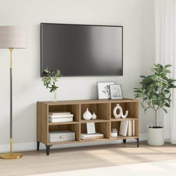 ARDEBO.de - TV Stand Artisan Eiche Verleimtes Holz, Metall Mittel TV Stand
