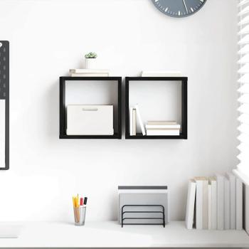 ARDEBO.de - Wandregale Schwarz-Eiche MDF 26 x 15 x 26 cm Wandregale