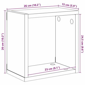 Wandregale Schwarz-Eiche MDF 26 x 15 x 26 cm Wandregale