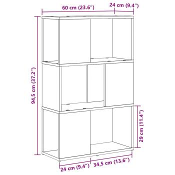 Bücherständer Eichenholz Holzwerkstoff 60 x 24 x 94 cm