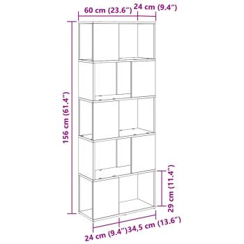 Bücherregal Artisan Eiche Spanplatte 60 x 24 x 155 cm Bücherregal