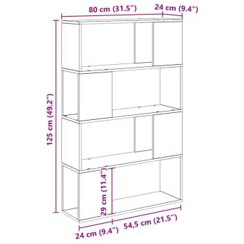 Bücherregal Handgefertigte Eiche Ingenieurholz 80 x 24 x 124 cm