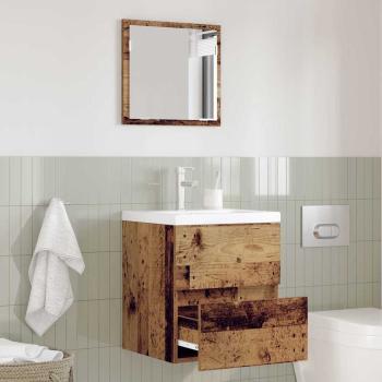 ARDEBO.de - Badezimmer Aufbewahrungsschrank Verwittertes Holz MDF mit Holzfurnier