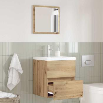 ARDEBO.de - Badezimmer Aufbewahrungsschrank Eiche MDF Mittel Aufbewahrung