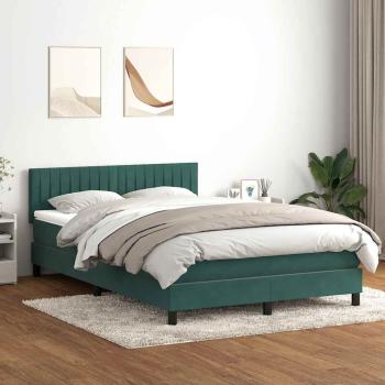 Boxspringbett mit Matratze Dunkelgrün 140x210 cm Samt