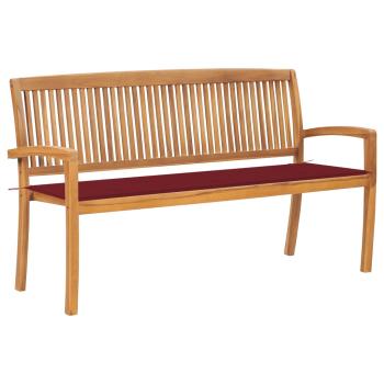 ARDEBO.de - Stapelbare Gartenbank mit Auflage 159 cm Massivholz Teak