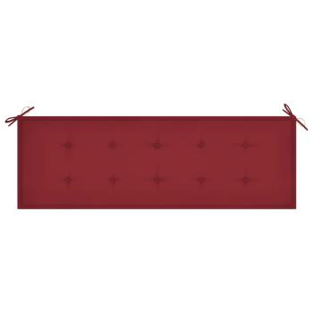Stapelbare Gartenbank mit Auflage 159 cm Massivholz Teak