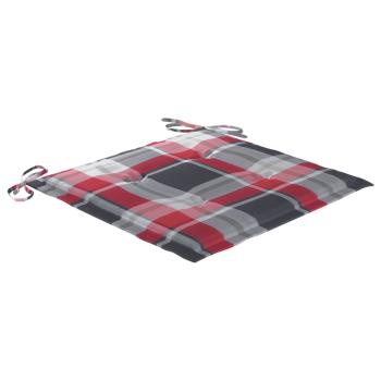 Gartenstühle 2 Stk. Rote Karomuster Kissen Massivholz Teak