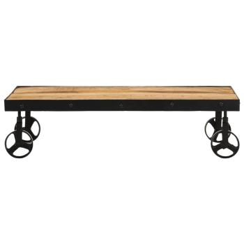 Couchtisch mit Rollen Massivholz Mango 100x55x26 cm