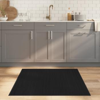 ARDEBO.de - Teppich Quadratisch Schwarz 100x100 cm Bambus