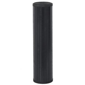 Teppich Rechteckig Schwarz 60x100 cm Bambus