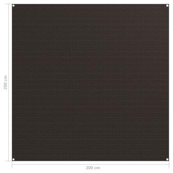 Zeltteppich 200x200 cm Braun