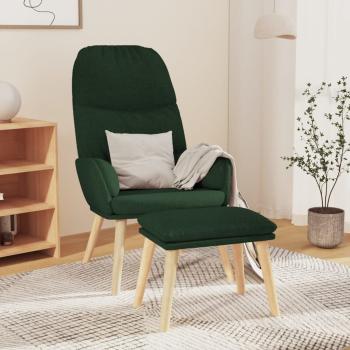ARDEBO.de - Relaxsessel mit Hocker Dunkelgrün Stoff
