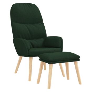 Relaxsessel mit Hocker Dunkelgrün Stoff
