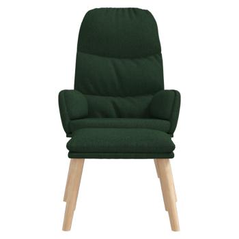 Relaxsessel mit Hocker Dunkelgrün Stoff