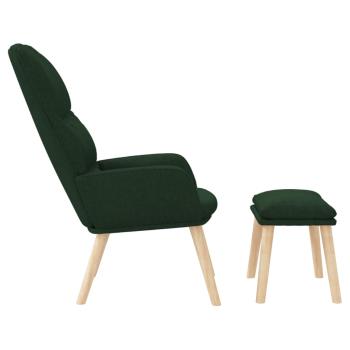 Relaxsessel mit Hocker Dunkelgrün Stoff