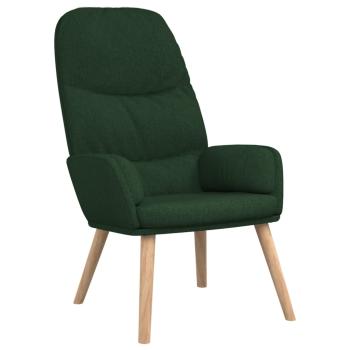 Relaxsessel mit Hocker Dunkelgrün Stoff