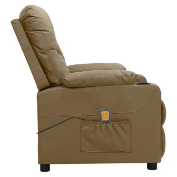 Massagesessel Cappuccino-Braun Kunstleder