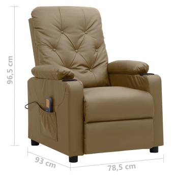 Massagesessel Cappuccino-Braun Kunstleder