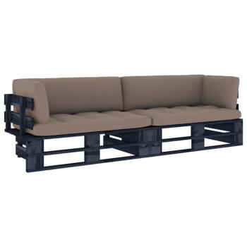 ARDEBO.de - 2-Sitzer-Palettensofa Schwarz Imprägniertes Kiefernholz