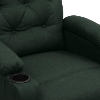 Massagesessel mit Aufstehhilfe Dunkelgrün Stoff