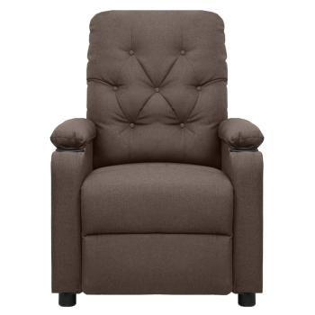 Massagesessel mit Aufstehhilfe Braun Stoff