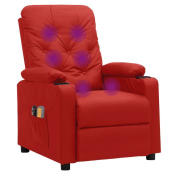 Relaxsessel Elektrisch Weinrot Kunstleder