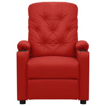 Massagesessel Elektrisch Weinrot Kunstleder