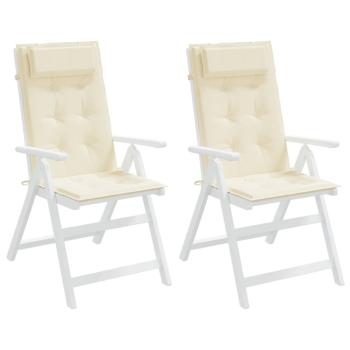 Hochlehner-Auflagen 2 Stk. Creme Oxford-Gewebe