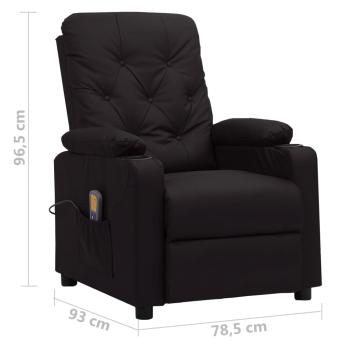 Massagesessel mit Aufstehhilfe Schwarz Kunstleder