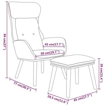 Relaxsessel mit Hocker Creme Kunstleder & Stoff