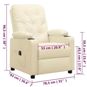 Relaxsessel Elektrisch Creme Kunstleder