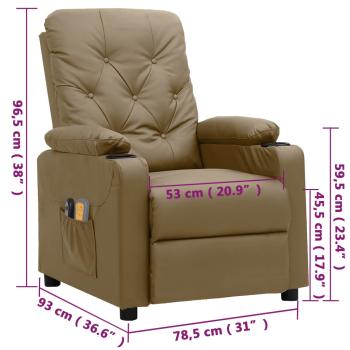 Massagesessel Elektrisch Cappuccino-Braun Kunstleder