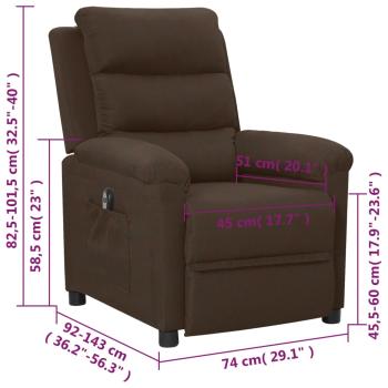 Relaxsessel Elektrisch Dunkelbraun Stoff