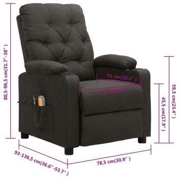 Massagesessel Elektrisch Taupe Stoff