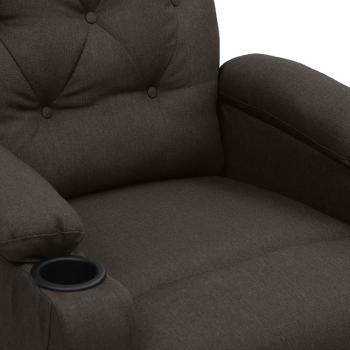 Massagesessel Dunkelbraun Stoff