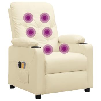 Massagesessel Elektrisch Creme Kunstleder