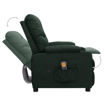 Massagesessel Dunkelgrün Stoff