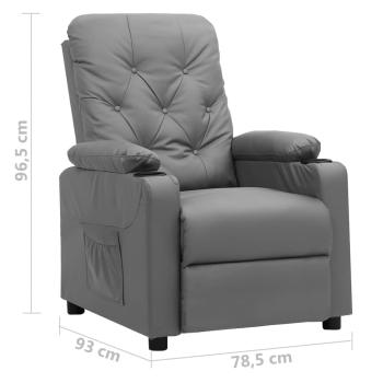 Relaxsessel Grau Kunstleder