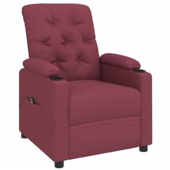 Relaxsessel Elektrisch Weinrot Stoff