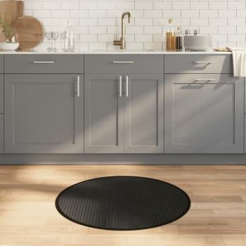 ARDEBO.de - Teppich Rund Schwarz 80 cm Bambus