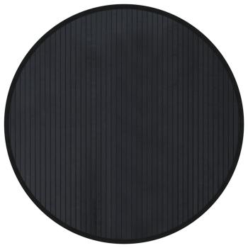 Teppich Rund Schwarz 80 cm Bambus