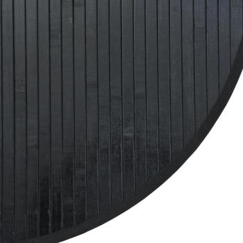 Teppich Rund Schwarz 80 cm Bambus