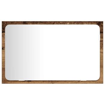 3-teiliges Badezimmermöbel Set Altholz MDF Waschbeckenunterschrank mit Becken und Wandspiegel für rustikale Aufbewahrungslösungen