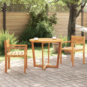 Garten-Esstisch Rund Ø90x75 cm Massivholz Akazie