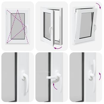 Kellerfenster "RISOR" 50x75 cm Drehkipp DIN Links Weiß